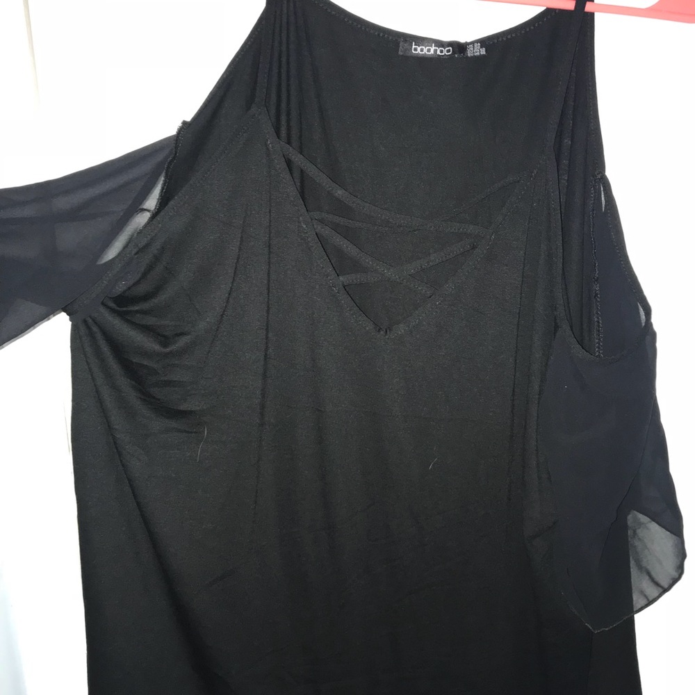 Black cold shoulder blouse